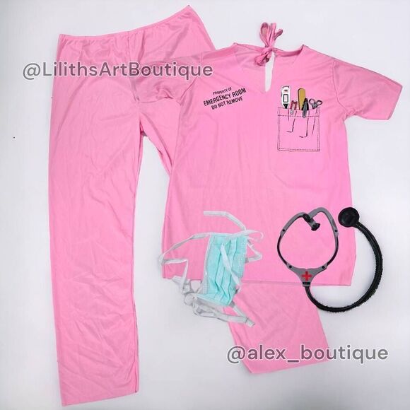 Women's Adult ER Nurse Scrubs Costume(F001) - Picture 3 of 12